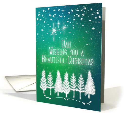 Merry Christmas to Dad Trees & Snow Winter Scene Pretty card (1410998)
