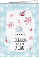 Happy Holidays to my Aunt Snowflakes Pretty Winter Scene card