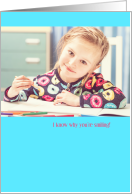 Congratulations on Learning to Write Your Name Smiling Girl card
