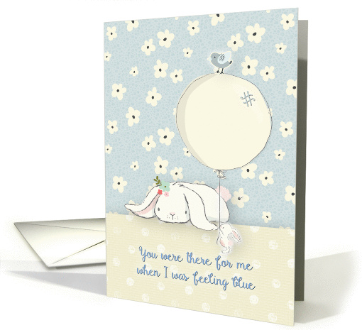 Thank You for Kindness and Thoughtfulness Bunnies & Bird Balloon card