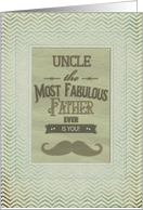 Happy Father’s Uncle Fabulous Father Vintage Mustache Chevron Frame card