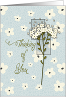 Thinking of You Pretty Flowers in Cream and Blue card