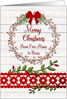 Merry Christmas from Our Home to Yours Rustic Pretty Berry Wreath card