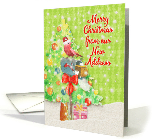 Merry Christmas from New Address Mailbox with Ribbon,... (1441124)