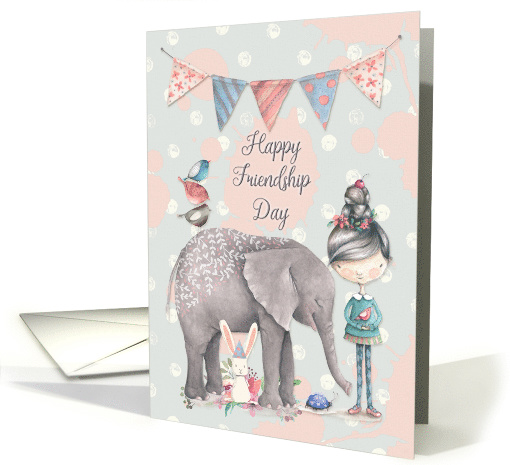Happy Friendship Day Cute Girl and Animal Friends,... (1442036)