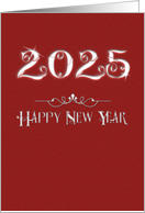 2023 Happy New Year Sparkling Burgundy Sophisticated Modern card