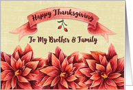 Happy Thanksgiving to Brother and Family Rust Colored Flowers card