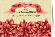 Happy Thanksgiving to Treasured Client Custom Business Name Flowers card