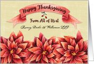 Happy Thanksgiving from Business Custom Business Name Flowers card