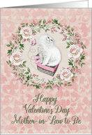 Happy Valentine’s Day to Mother-in-Law to Be Pretty Kitty Hearts Roses card