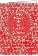 Happy Valentine’s Day to Goddaughter Lots of Hearts with Vine Wreath card