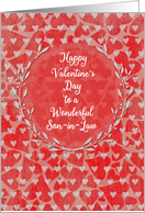 Happy Valentine’s Day to Son-in-Law Lots of Hearts with Vine Wreath card