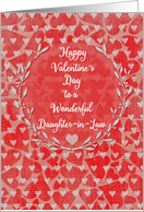 Happy Valentine’s Day to Daughter-in-Law Lots of Hearts Vine Wreath card