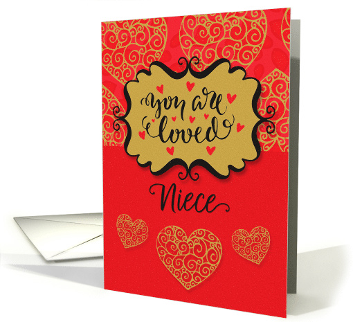 Happy Valentine's Day to Niece You Are Loved Sentimental Hearts card