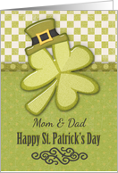 Happy St. Patrick’s Day to Mom and Dad Shamrock Wearing Hat card