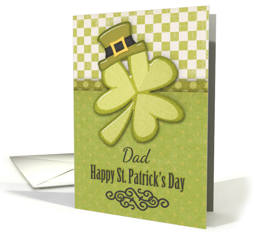 Happy St. Patrick's Day to Dad Shamrock Wearing Hat Green... (1467704)