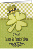 Happy St. Patrick’s Day to Dad Shamrock Wearing Hat Green Patterns card