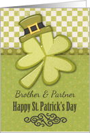 Happy St. Patrick’s Day to Brother and Partner Shamrock card