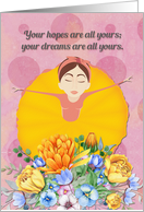 Encouragement Get Well for Intersex Surgery Girl Ballerina and Flowers card
