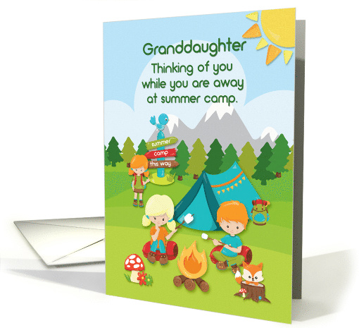 Thinking of You at Summer Camp Granddaughter Campers card (1469138)