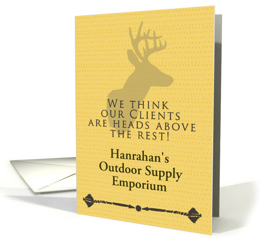 Thank You to Clients Custom Name Business Hunting Fishing Supply card