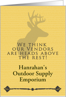 Thank You to Vendors Custom Name Business Hunting Fishing Supply card