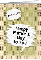 Happy Father’s Day to Son-in-Law Masculine Grunge and Speech Bubbles card