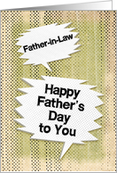 Happy Father’s Day to Father-in-Law Masculine Grunge Speech Bubbles card