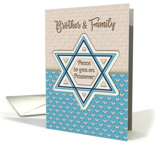 Happy Passover Peace to You for Brother and Family Star of David card