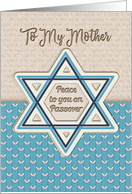 Happy Passover Peace to You for Mother Star of David card