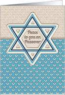 Happy Passover Peace to You Star of David Pretty Patterns card