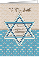 Happy Passover Peace to Aunt Star of David Pretty Patterns card