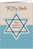 Happy Passover Peace to Uncle Star of David Pretty Patterns card