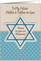 Happy Passover Peace to Future Mother and Father-in-Law Star of David card