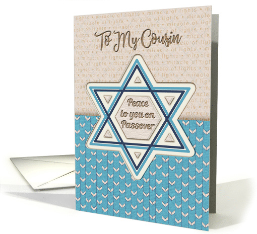 Happy Passover Peace to Cousin Star of David Pretty Patterns card