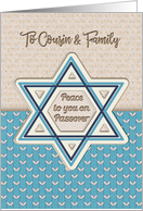 Happy Passover Peace to Cousin and FamilyStar of David Pretty Patterns card