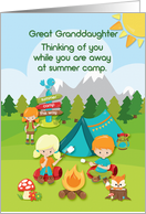 Thinking of You at Summer Camp Great Granddaughter Campers card