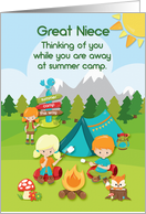 Thinking of You at Summer Camp Great Niece Campers card