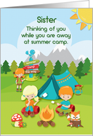 Thinking of You at Summer Camp to Sister Campers card