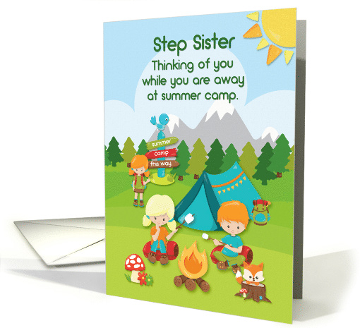 Thinking of You at Summer Camp to Step Sister Campers card (1471666)