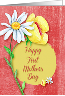 Happy Mother’s Day First Mother’s Day Pretty Watercolor Flowers card