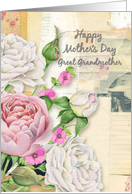 Happy Mother’s Day Great Grandmother Vintage Look Flower Paper Collage card