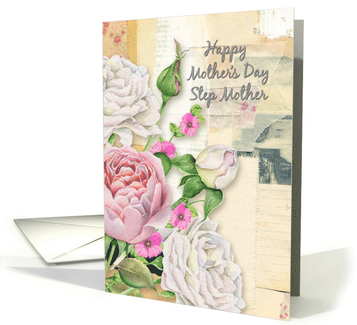 Happy Mother's Day Step Mother Vintage Look Flowers and... (1475946)