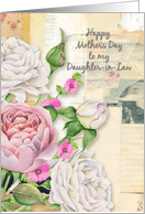 Happy Mother’s Day Daughter-in-Law Vintage Flowers and Paper Collage card
