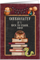 Back to School to Goddaughter Hedgehog and Friends at School card