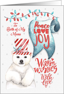 Merry Christmas to Both of my Moms Polar Bear Word Art card