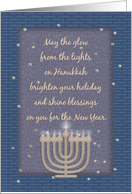 Happy Hanukkah Celebrate Lights Glowing Menorah card