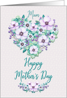 Happy Mother’s Day to Mum Pretty Purple Floral Heart Wreath card