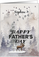 Happy Father’s Day to Nephew Moose and Trees Woodland Scene card