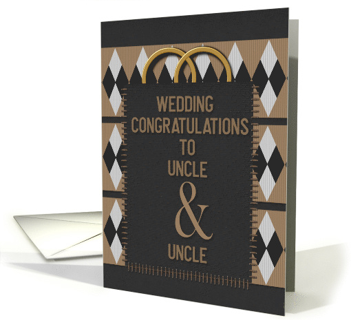 Gay Wedding Congratulations Uncle and Uncle Wedding Rings card